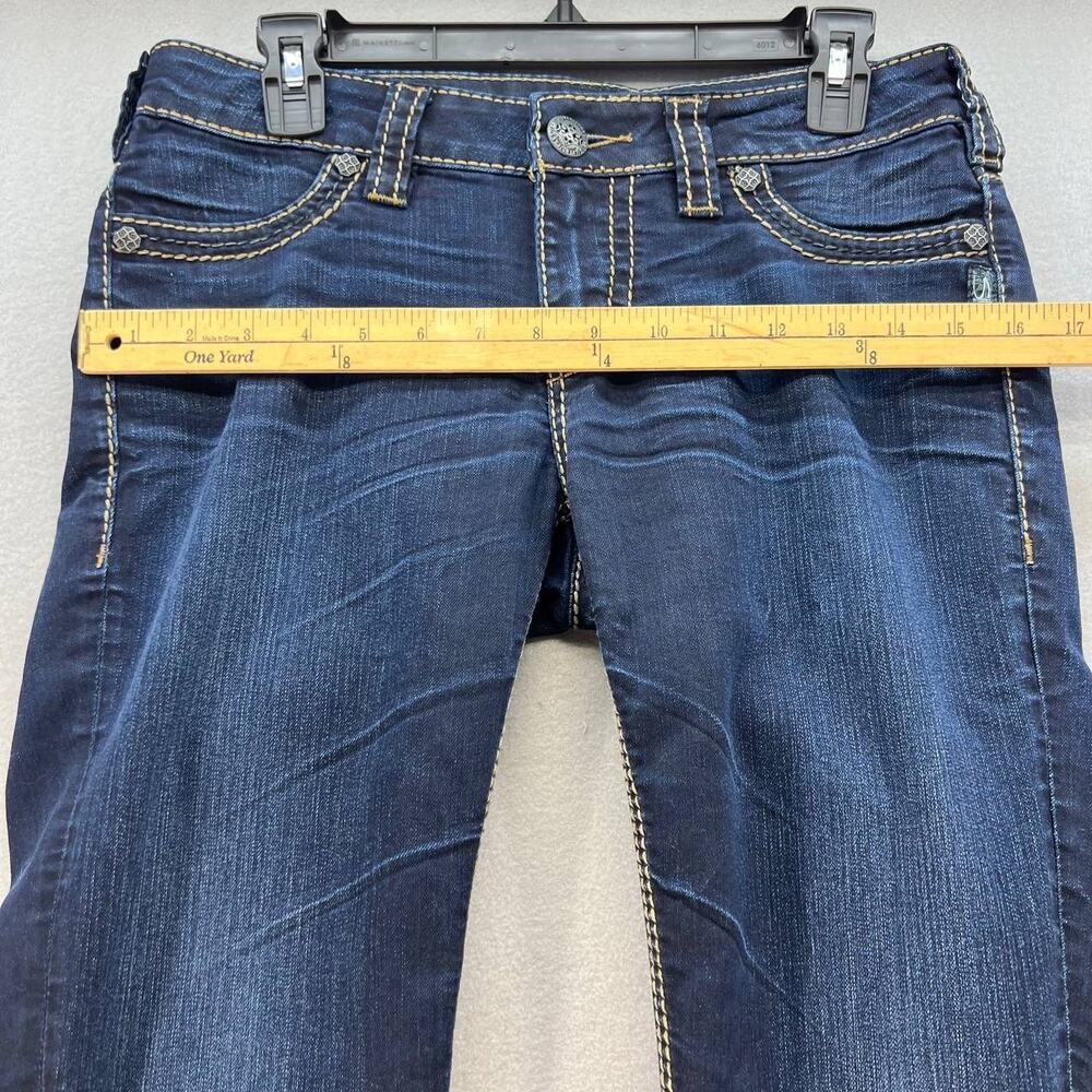 Silver Jean Co. Suki Mid Super Skinny Faux Flap Pocket W28/L31 Dark Wash - Picture 4 of 16